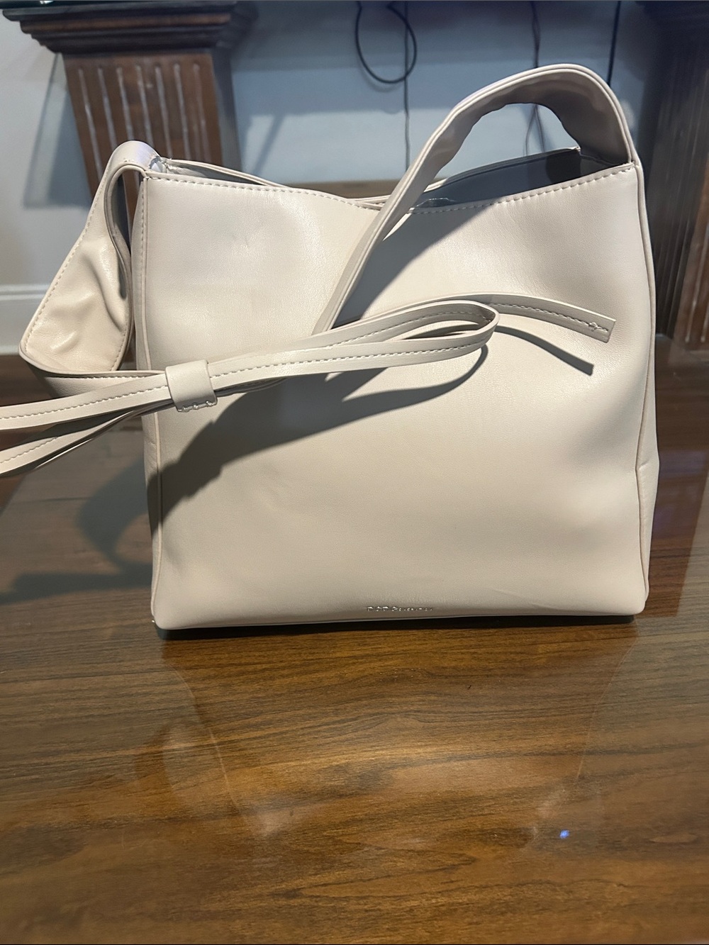 BCBGeneration Soft Cream Shoulder Bag with Top Handle